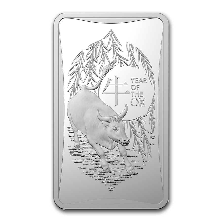 2021 Australia 1/2 oz Silver Lunar: 2021 Australia 1/2 oz Silver Lunar Year of the Ox Ingot SKU no: RBJ217289;Year: 2021;Grade: Brilliant Unc;Grade Service: None;Denomination: 1 Dollar;Mint Mark: Not Shown;Metal Content: 0.5 troy oz;Pur