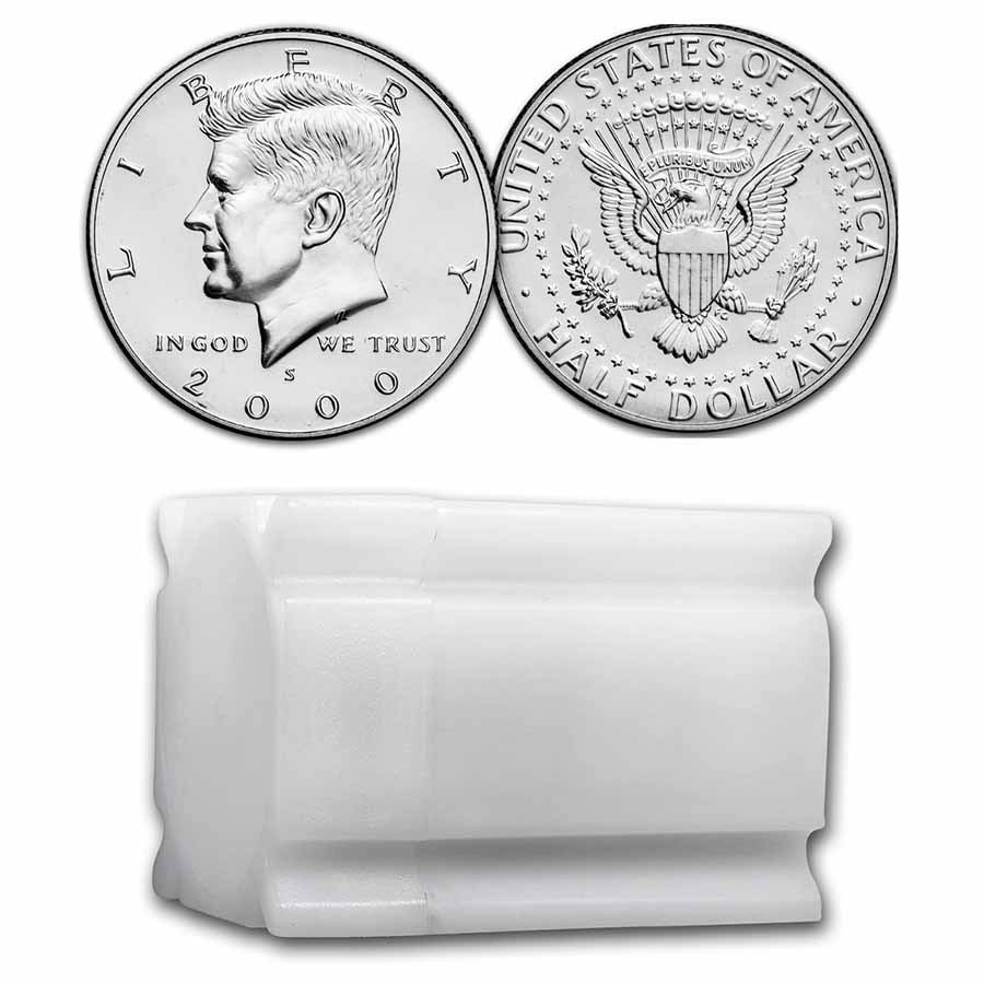 2000-S Silver Kennedy Half Dollar 20-Coin: 2000-S Silver Kennedy Half Dollar 20-Coin Roll Proof SKU no: RBJ29806;Year: 2000;Grade: Proof;Grade Service: None;Denomination: 50 Cents;Mint Mark: S - San Francisco;Metal Content: 7.23 troy oz;Purity