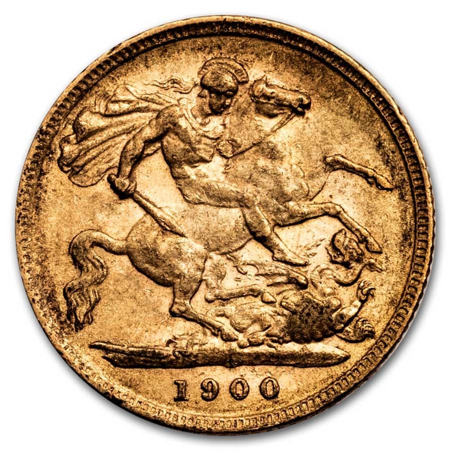 1900 Great Britain Gold Half-Sovereign Victoria: 1900 Great Britain Gold Half-Sovereign Victoria Veil AU SKU no: RBJ305058;Year: 1900;Grade: Almost Unc;Grade Service: None;Denomination: Half Sovereign;Mint Mark: Not Shown;Metal Content: 0.1177 troy 
