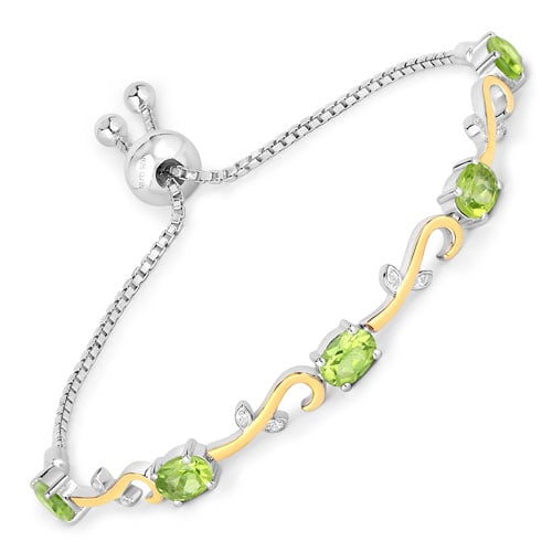 4.21 CT Genuine Peridot and White: 4.21 CT Genuine Peridot and White Topaz 14K White Gold Bracelet Stone Details: Peridot Item Type: Bracelet Subcategory: Peridot Gross Wt: 9.79 Gemstone Wt: 4.21 ctw Total Stone Wt: 4.21 ctw