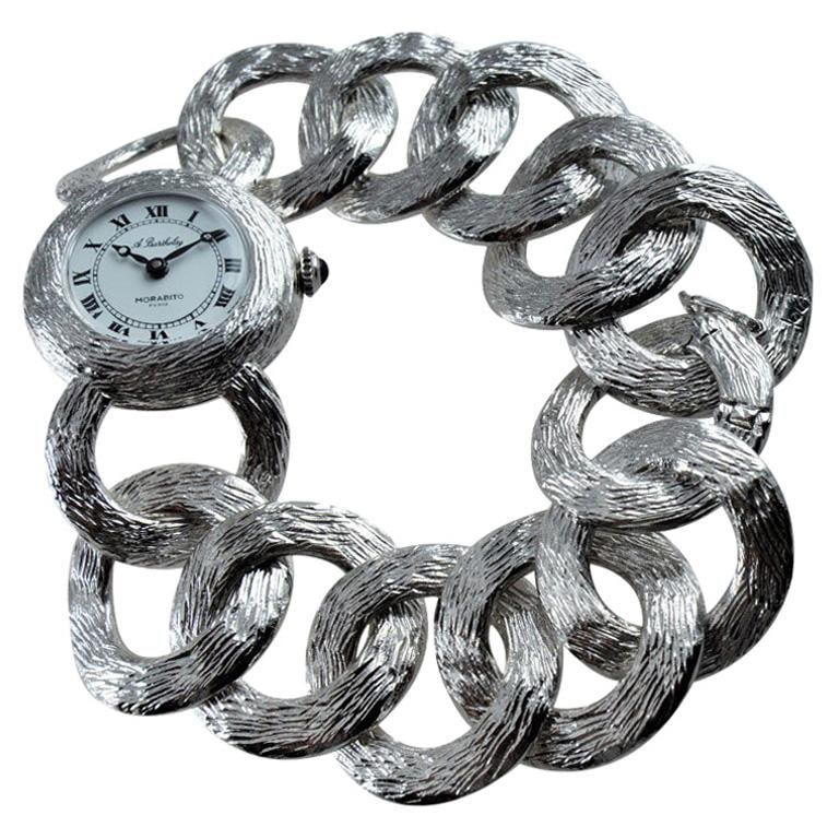 A. Barthelay for Moribito Sterling Silver: A. Barthelay for Moribito Sterling Silver Bracelet Manual Winding Watch Brand: A. Barthelay for Morabito STYLE / REFERENCE: Open Link Bracelet Watch METAL / MATERIAL: Sterling Silver DIMENSIONS: Lengt