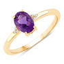 0.82 CT Genuine Amethyst and White