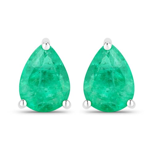 0.70 CT Genuine Zambian Emerald 14K: 0.70 CT Genuine Zambian Emerald 14K White Gold Earrings Stone Details: Zambian Emerald Item Type: Earrings Subcategory: Emerald Gross Wt: 1.03 Gemstone Wt: 0.70 ctw Total Stone Wt: 0.70 ctw <b