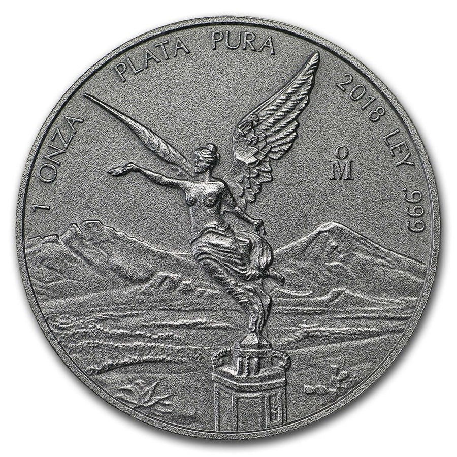 2018 Mexico 1 oz Silver Libertad: 2018 Mexico 1 oz Silver Libertad Antiqued Finish SKU no: RBJ180839 Year: 2018 Grade: Brilliant Unc Grade Service: None Denomination: 1 Onza Mint Mark: Mo - Mexico City Metal Content: 1 tr