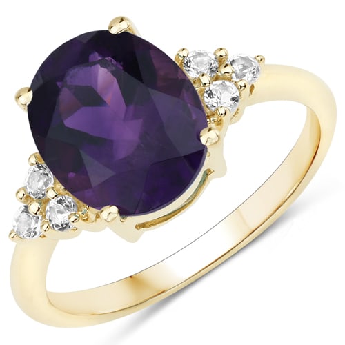 3.44 CT Genuine Amethyst and White: 3.44 CT Genuine Amethyst and White Topaz 10K Yellow Gold Ring Stone Details: Amethyst Item Type: Ring Subcategory: Amethyst Gross Wt: 3.44 Gemstone Wt: 3.44 ctw Total Stone Wt: 3.44 ctw M
