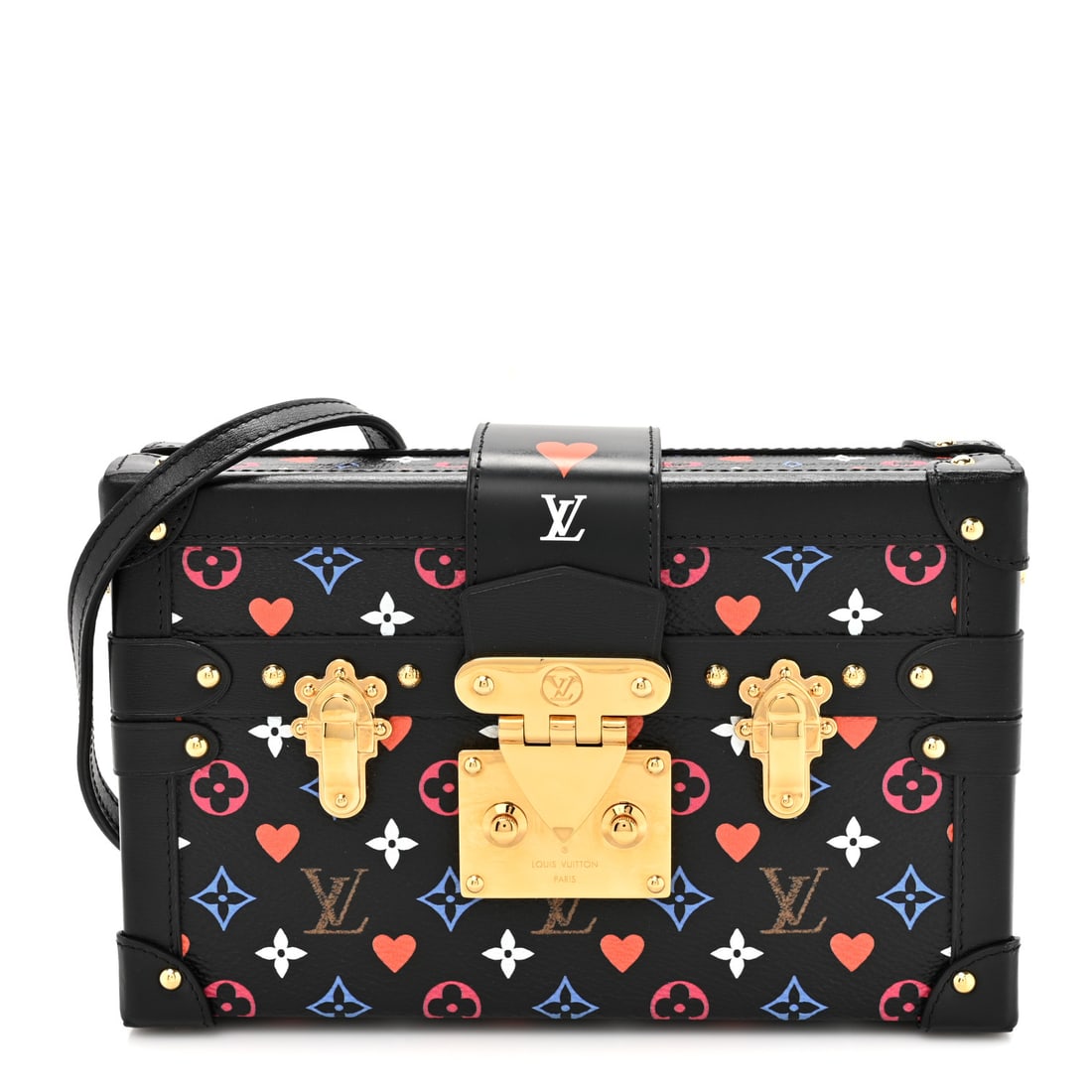 Louis Vuitton Game On Petite Malle: Louis Vuitton Game On Petite Malle Black Brand: LOUIS VUITTON Condition: Excellent Condition Details: Handle: Sizing marks, structure wear, Hardware: Scratch(es), Interior: Marks, Exterior: Faint corn