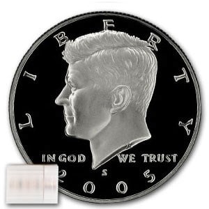 2005-S Kennedy Half Dollar 20-Coin Roll: 2005-S Kennedy Half Dollar 20-Coin Roll Proof SKU no: RBJ26793 Year: 2005 Grade: Proof Grade Service: None Denomination: 50 Cents Mint Mark: S - San Francisco Metal Content: 0 troy oz
