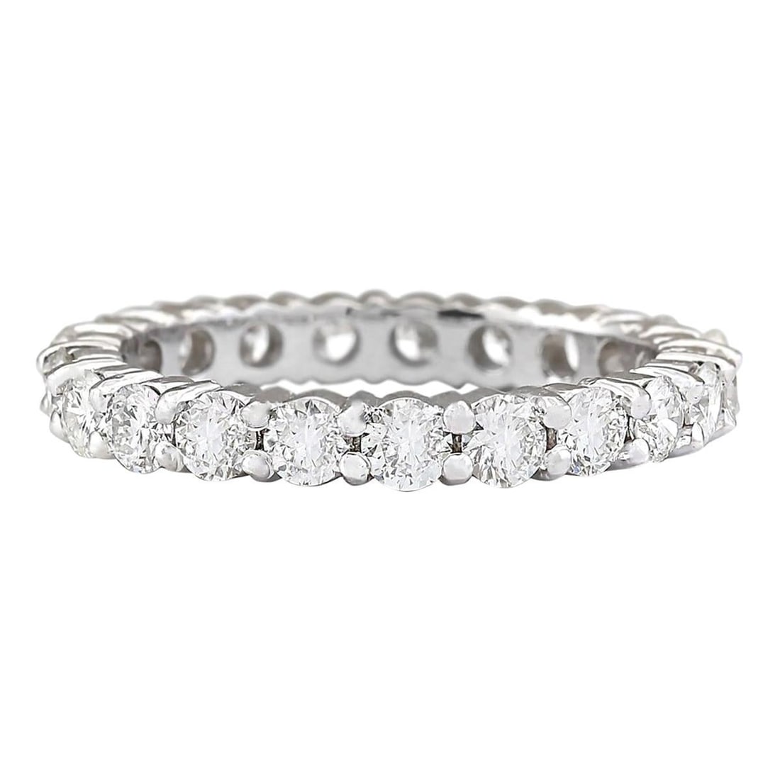 Diamond Eternity Ring 14K White Gold Ring: Diamond Eternity Ring 14K White Gold Ring Ring Size: 7 US, Not Resizable Metal: 14k Gold, White Gold Stone: Diamond Stone Cut: Round Cut Place of Origin: United States Period: 2010- Date of Manufactur