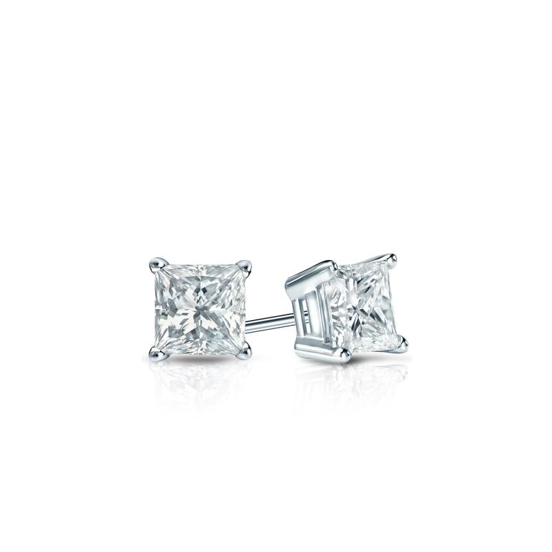 Natural 0.20 CTW Diamond Stud Earrings 14K White Gold: Natural 0.20 CTW Diamond Stud Earrings 14K White Gold Item No: PC020-EE11 Metal: 14k White Gold Setting: 4-Prong Basket Backing: Push Back, Screw Back Origin: Handcrafted in the USA DIAMO