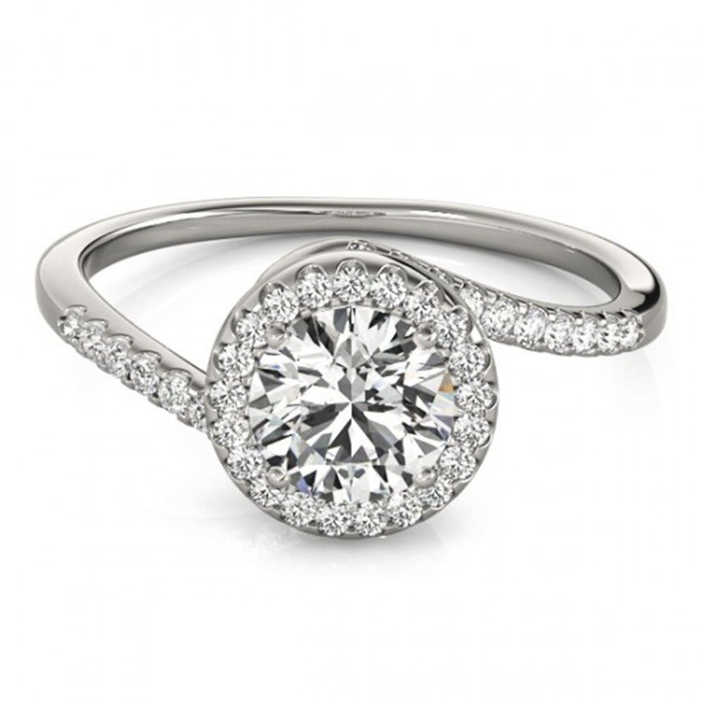 0.75 ctw Certified VS/SI Diamond Bypass Ring 18k White Gold: 0.75 ctw Certified VS/SI Diamond Bypass Ring 18k White Gold Item: Diamond Wedding Ring Total Gem weight: 0.75 carats Metal: Solid 18k White Gold Gold Product Weight: Approx. 3.7 grams Jewelry Not