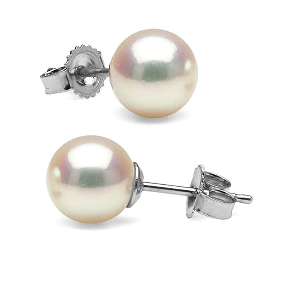 White Hanadama Japanese Akoya Pearl Earrings, 7.0-7.5mm: White Hanadama Japanese Akoya Pearl Earrings, 7.0-7.5mm 14K White Gold Guidelines for Bidding We recommend for all bidders to review the LiveAuctioneers bidding FAQ to learn about the auction and bidd