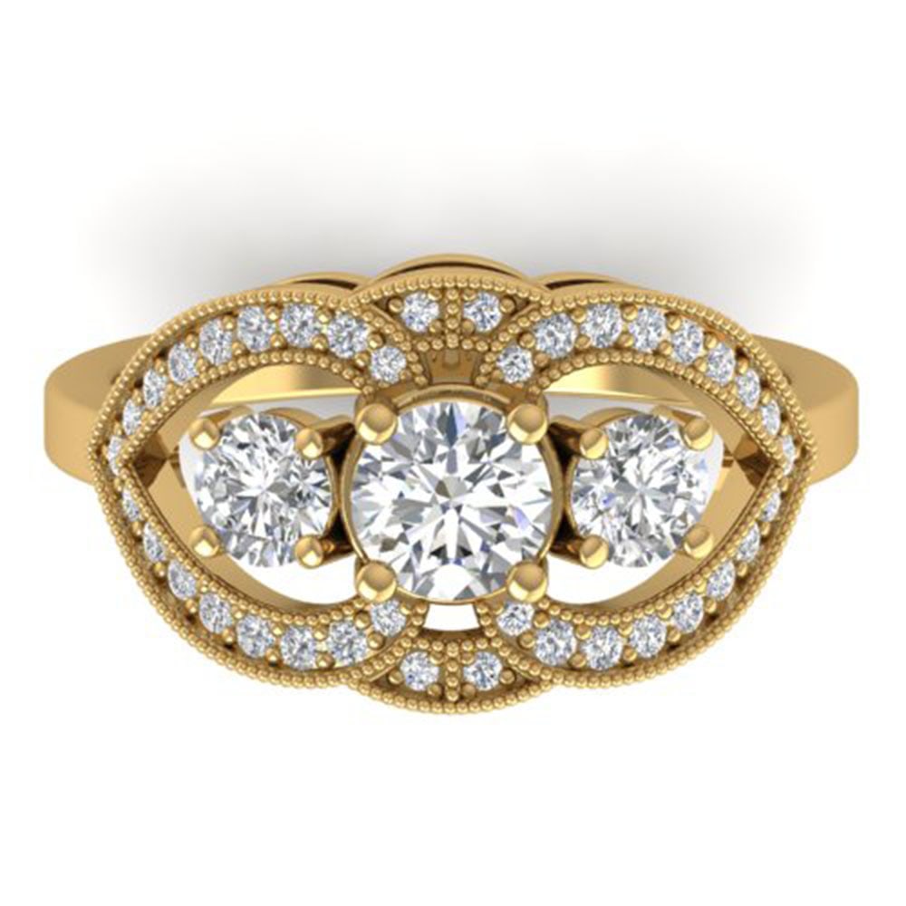 1.5 ctw Certified VS/SI Diamond Art Deco 3 Stone Ring 14k Yellow Gold: 1.5 ctw Certified VS/SI Diamond Art Deco 3 Stone Ring 14k Yellow Gold Item: Diamond Wedding Ring Total Gem weight: 1.5 carats Metal: Solid 14k Yellow Gold Gold Product Weight: Approx. 5.3 grams J