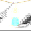 IGI Certified 2.35 CT Genuine Zambian Emerald and White Diamond 18K Yellow Gold Pendant