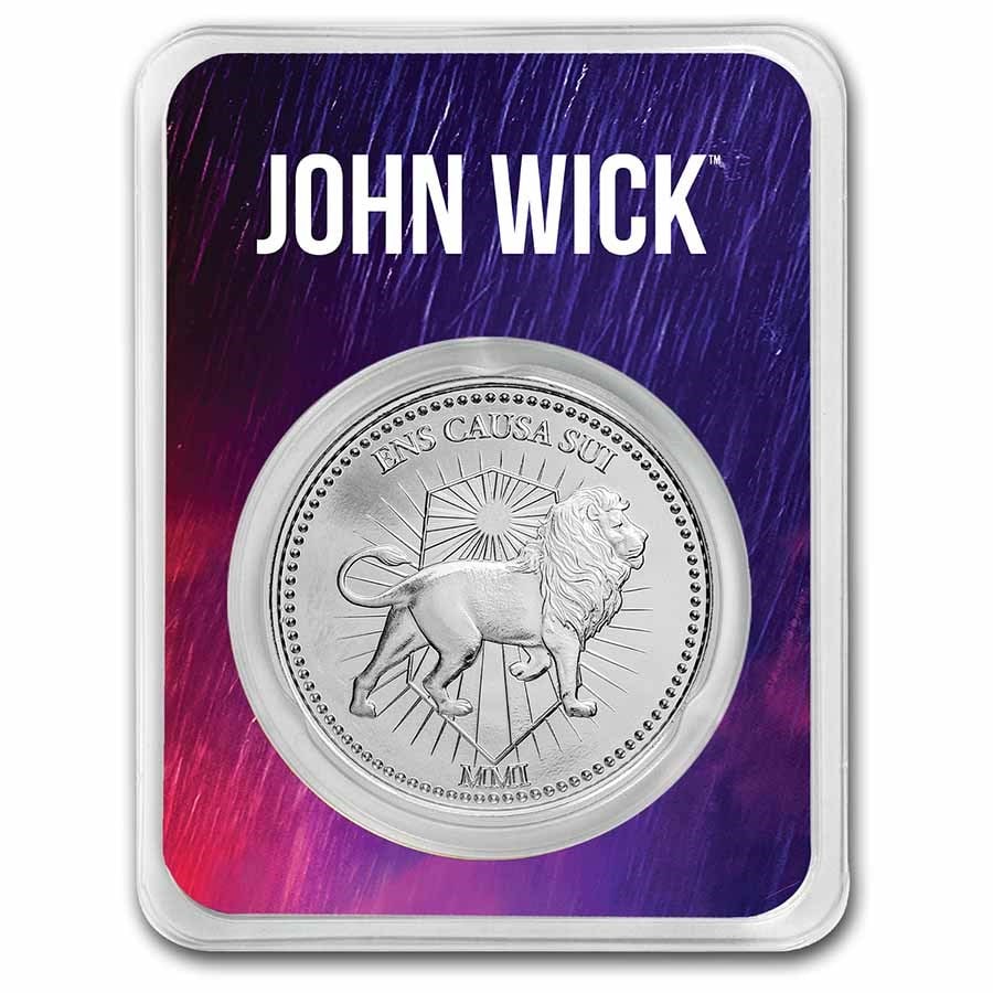John Wick 1 oz Silver Continental: John Wick 1 oz Silver Continental Coin (TEP) SKU no: RBJ257453 Grade: None Grade Service: None Mint Mark: N/A - Not Available Metal Content: 1 troy oz Purity: .999 Diameter: 39 mm <b