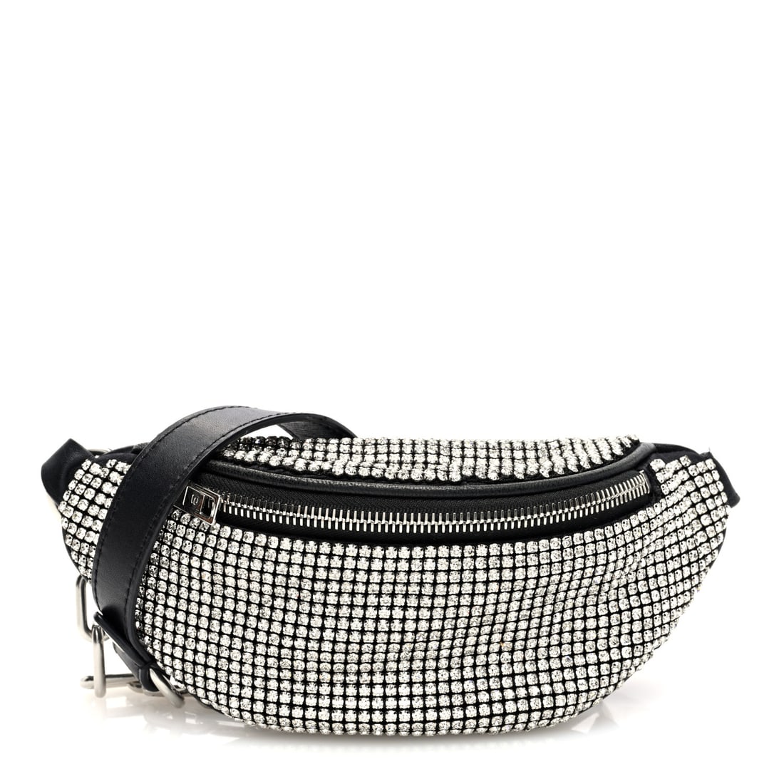 Alexander Wang Rhinestone Mesh Mini Attica: Alexander Wang Rhinestone Mesh Mini Attica Belt Bag Black Brand: ALEXANDER WANG Condition: Shows Wear Condition Details: Exterior: Scuffs, edge wear, Handle: Edge wear, creases, Interior: Marks, Hardw