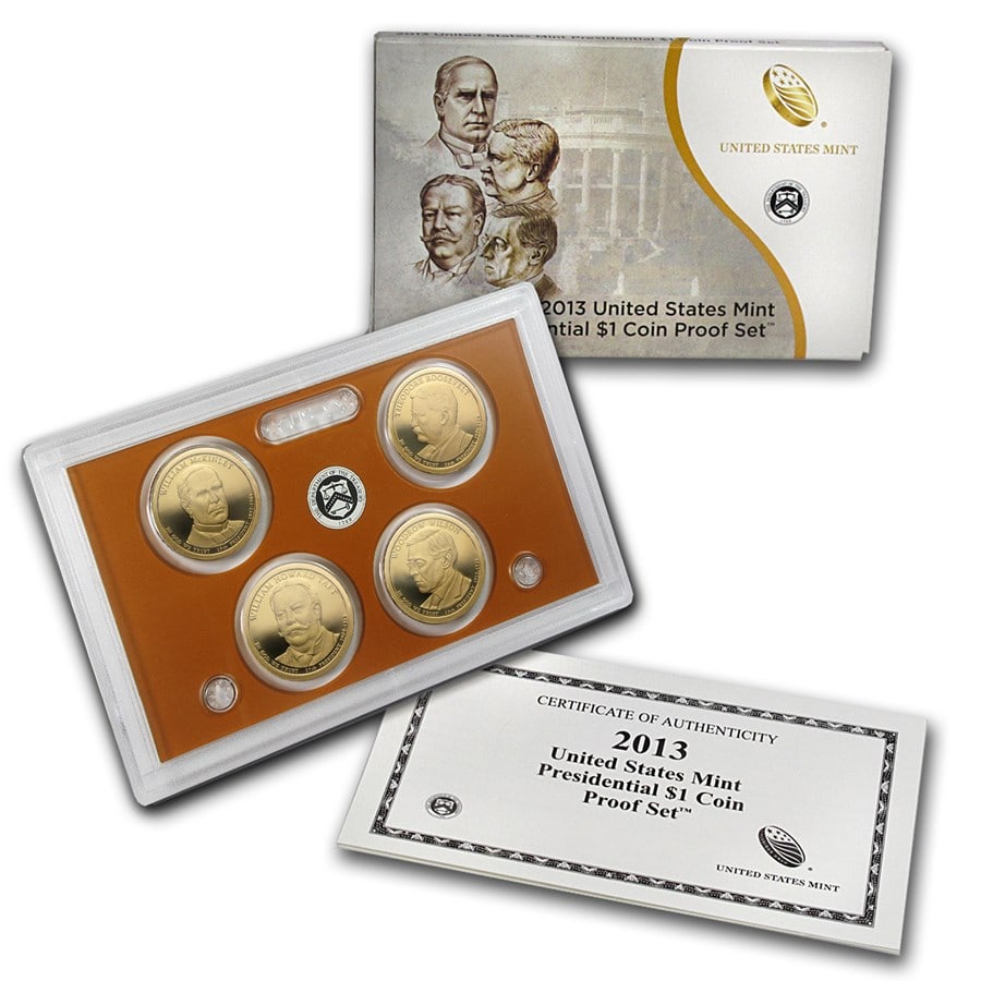 2013-S Presidential Dollar Proof Set: 2013-S Presidential Dollar Proof Set SKU no: RBJ84301 Year: 2013 Grade: Proof Grade Service: None Denomination: $1.00 Dollar Mint Mark: S - San Francisco Metal Content: 0 troy oz
