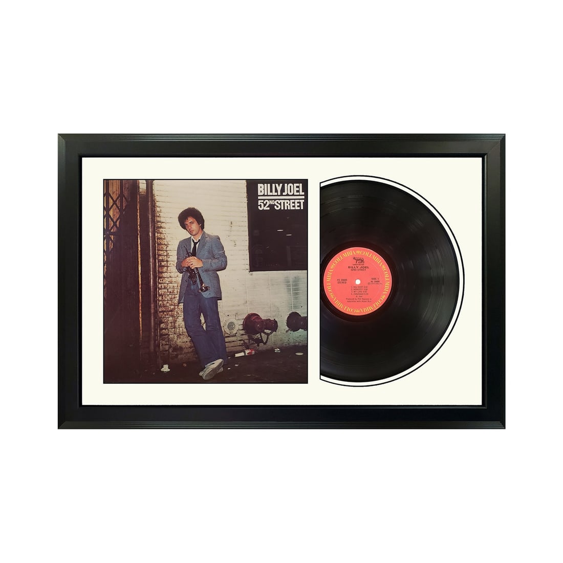 billy joel "52nd street" genuine vinyl: billy joel "52nd street" genuine vinyl record & cover professionally framed 17.5? x 26.5? display with a white mat "52nd Street" is the sixth studio album by singer-songwriter Billy Joel, released on