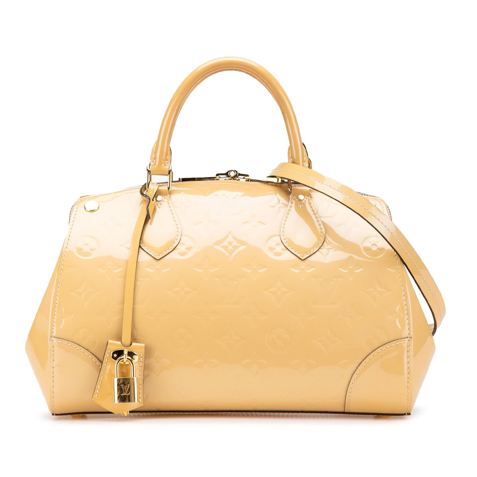 Louis Vuitton Monogram Vernis Santa Monica: Louis Vuitton Monogram Vernis Santa Monica Condition Quality: Exterior Back stained with Other. Exterior Bottom stained with Other. Exterior Front stained with Other. Exterior Handle stained with Tran