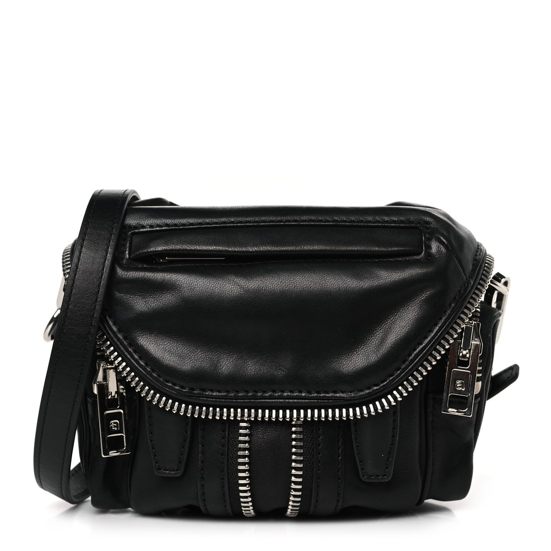 Alexander Wang Lambskin Micro Marti Crossbody: Alexander Wang Lambskin Micro Marti Crossbody Black Brand: ALEXANDER WANG Condition: Shows Wear Condition Details: Exterior: Scuffs, faded area(s), marks, Handle: Creases, marks, Interior: Scuffs, sur