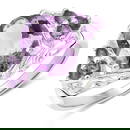 3.68 CT Genuine Amethyst 14K White Gold Ring