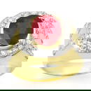 4.75 ctw Ruby & Diamond Men's Ring 10k Yellow Gold