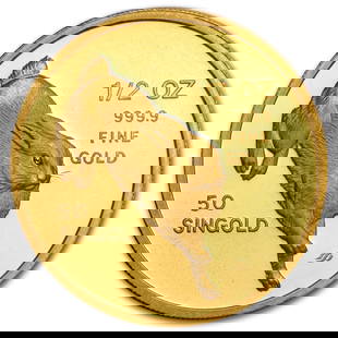 1987 Singapore 1/2 oz Proof Gold: 1987 Singapore 1/2 oz Proof Gold 50 Singold Rabbit SKU no: RBJ14518 Year: 1987 Grade: Proof Grade Service: None Denomination: 50 Singold Mint Mark: Not Shown Metal Content: 0.5 troy oz <b