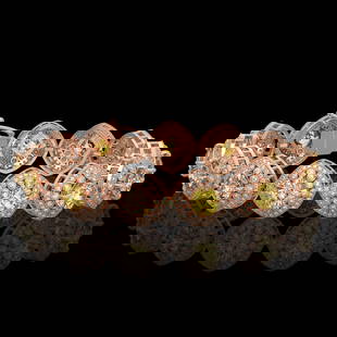 28.35 ctw Canary Citrine & Diamond Victorian Bracelet 14K Rose Gold: 28.35 ctw Canary Citrine & Diamond Victorian Bracelet 14K Rose Gold Item: Citrine Canary BraceletTotal Gem weight: 28.35 carats Metal: Solid 14K Rose Gold Gold Product Weight: Approx. 44.7 grams