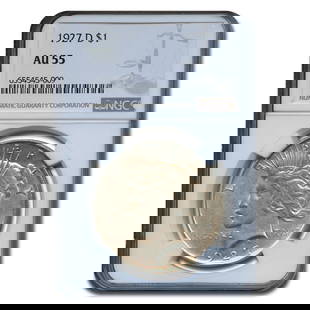 1927-D Peace Dollar AU-55 NGC: 1927-D Peace Dollar AU-55 NGC SKU no: RBJ271174 Year: 1927 Grade: Almost Unc - 55 Grade Service: NGC Denomination: $1.00 Mint Mark: D - Denver Metal Content: 0.7734 troy oz 