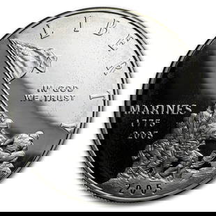 2005-P Marine Corps 230th Anniv $1: 2005-P Marine Corps 230th Anniv $1 Silver Commem Proof (Box/COA) SKU no: RBJ11949 Year: 2005 Grade: Proof Grade Service: None Denomination: $1.00 Dollar Mint Mark: P - Philadelphia 
