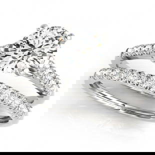 1.02 ctw Certified VS/SI Diamond 2pc Wedding Set 14k White Gold: 1.02 ctw Certified VS/SI Diamond 2pc Wedding Set 14k White Gold Item: Diamond Wedding RingTotal Gem weight: 1.02 carats Metal: Solid 14k White Gold Gold Product Weight: Approx. 5.8 grams 