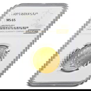 1907 $10 Indian Gold Eagle MS-65: 1907 $10 Indian Gold Eagle MS-65 NGC (No Motto) SKU no: RBJ220084 Year: 1907 Grade Service: NGC Denomination: 10 Dollars Metal Content: 0.484 troy oz Purity: .900 Diameter: 27 mm