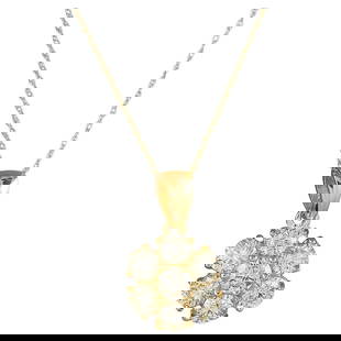 Diamond Necklace 14K Yellow Gold: Natural Diamond Necklace 14K Yellow Gold Metal: 14k Gold, Yellow Gold Stone: Diamond Stone Cut: Round Cut Weight: 0.7 ct Style: Modern Place of Origin: United States Period: 2010- Date of