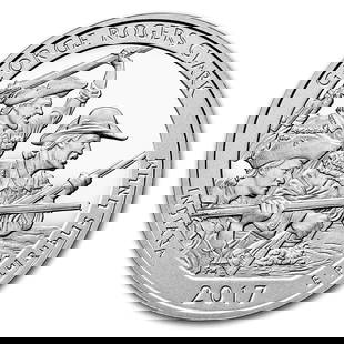 2017 5 oz Silver ATB George: 2017 5 oz Silver ATB George Rogers Clark National Park, IN SKU no: RBJ102389 Year: 2017 Grade: Brilliant Unc Grade Service: None Denomination: 25 Cents Mint Mark: P - Philadelphia