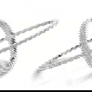 0.55 ctw VS/SI Diamond Fashion Ring 18k White Gold: 0.55 ctw VS/SI Diamond Fashion Ring 18k White Gold Item: Diamond RingTotal Gem weight: 0.55 carats Metal: Solid 18k White Gold Gold Product Weight: Approx. 5.1 grams Jewelry Note: Ring Size is