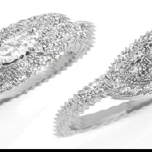 1.33 ctw Certified VS/SI Diamond Ring 18k White Gold: 1.33 ctw Certified VS/SI Diamond Ring 18k White Gold Item: Diamond RingTotal Gem weight: 1.33 carats Metal: Solid 18k White Gold Gold Product Weight: Approx. 8.2 grams Jewelry Note: Ring Size