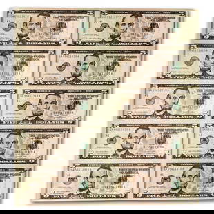 2021 (A-Boston) $5.00 FRN CU (Fr#1999-B): 2021 (A-Boston) $5.00 FRN CU (Fr#1999-B) 10 Uncut sheet SKU no: RBJ302087 Year: 2021 Grade: (U) Crisp Unc Grade Service: None Denomination: 5 Dollar Mint Mark: A - Boston Metal