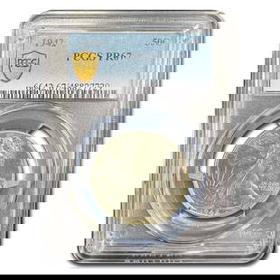 1942 Walking Liberty Half Dollar PR-67: 1942 Walking Liberty Half Dollar PR-67 PCGS SKU no: RBJ153055 Year: 1942 Grade Service: PCGS Denomination: 50 Cents Metal Content: 0.3617 troy oz Purity: .900 Thickness: 2.15 mm
