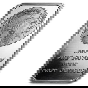 5 oz Silver Bar - Buffalo: 5 oz Silver Bar - Buffalo SKU no: RBJ170392 Year: N/A Grade: None Grade Service: None Mint Mark: N/A - Not Available Metal Content: 5 troy oz Purity: .999 Guidelines for
