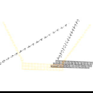 Diamond Bar Necklace 14K Rose Gold: Natural Diamond Bar Necklace 14K Rose Gold Metal: 14k Gold, Rose Gold Stone: Diamond Stone Cut: Round Cut Weight: 0.4 ct Style: Modern Place of Origin: United States Period: 2010- Date of