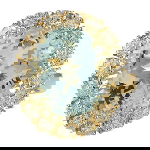 Aquamarine Diamond Ring 14K Yellow Gold: Natural Aquamarine Diamond Ring 14K Yellow Gold Ring Size: 7 US, Resizable Metal: 14k Gold, Yellow Gold Stone: Aquamarine, Diamond Stone Cut: Oval Cut Place of Origin: United States Period: