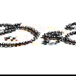 Black Freshwater Pearl 3-Piece Jewelry Set, 7.5-8.0mm: Black Freshwater Pearl 3-Piece Jewelry Set, 7.5-8.0mm AA+ / 18" / 14kt White Gold Guidelines for Bidding We recommend for all bidders to review the LiveAuctioneers bidding FAQ to learn about the