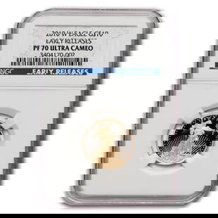 2010-W 1/4 oz Proof Gold Eagle: 2010-W 1/4 oz Proof Gold Eagle PF-70 UCAM NGC (Early Releases) SKU no: RBJ62946 Year: 2010 Grade Service: NGC Denomination: $10 Metal Content: 0.25 troy oz Purity: .9167 Thickness: 1.83 m