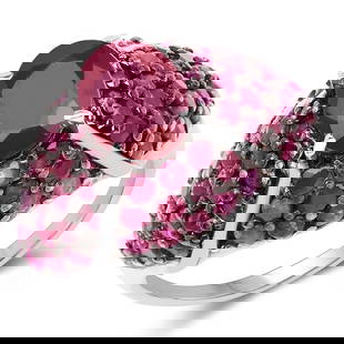 5.15 CT Genuine Glass Filled Ruby & Ruby 14K White Gold Ring: 5.15 CT Genuine Glass Filled Ruby & Ruby 14K White Gold Ring Stone Details: Glass Filled Ruby Item Type: Ring Subcategory: Ruby Gross Wt: 8.04 Gemstone Wt: 5.15 ctw Total Stone Wt: