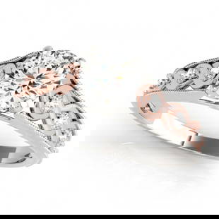 0.55 ctw Certified VS/SI Diamond Solitaire Ring 18k 2Tone Gold: 0.55 ctw Certified VS/SI Diamond Solitaire Ring 18k 2Tone Gold Item: Diamond Wedding RingTotal Gem weight: 0.55 carats Metal: Solid 18k White & Rose Gold Gold Product Weight: Approx. 5.3 grams 