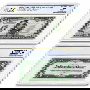 1934-A (B-New York) $1,000 FRN XF-40: 1934-A (B-New York) $1,000 FRN XF-40 PCGS (Fr#2212-B) SKU no: RBJ313803 Year: 1934 Grade: Extra Fine - 40 Grade Service: PCGS Denomination: 1,000 Dollars Mint Mark: B - New York 