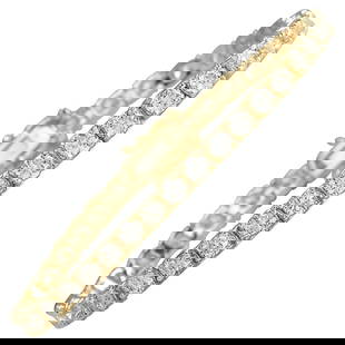 6.60 CTW Diamond Bracelet 14K Yellow Gold: 6.60 CTW Diamond Bracelet 14K Yellow Gold Metal: 14k Gold, Yellow Gold Stone: Diamond Stone Cut: Round Cut Place of Origin: United States Period: 2010- Date of Manufacture: 2023 Condition: New