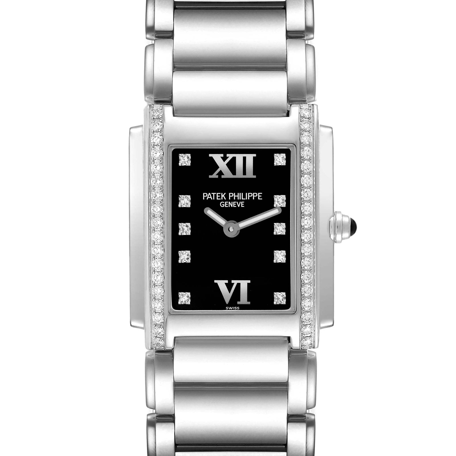 Patek Philippe Twenty-4 Steel Diamond Ladies: Patek Philippe Twenty-4 Steel Diamond Ladies Quartz Watch 4910 SKU no: RBJ68544 Brand: Patek Philippe Model Name: Patek Philippe Twenty-4 Steel Diamond Ladies Quartz Watch 4910 Model Number: 4910 Seri