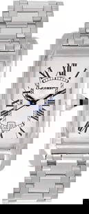 Cartier Tank Americaine in 18k white: Cartier Tank Americaine in 18k white gold Brand: Cartier Model: Tank Americaine Model No: W26036L1 Case Size: 23mm SKU no: RBJ26*********** Features: Sweep Seconds, Date Movement: Automat
