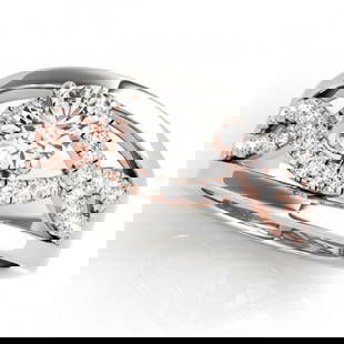 1.55 ctw Certified VS/SI Diamond Solitaire Ring 18k 2Tone Gold: 1.55 ctw Certified VS/SI Diamond Solitaire Ring 18k 2Tone Gold Item: Diamond Wedding RingTotal Gem weight: 1.55 carats Metal: Solid 18k White & Rose Gold Gold Product Weight: Approx. 10.7 grams 