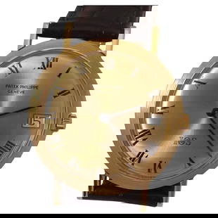 18 kt Gold Patek Philippe Million: 18 kt Gold Patek Philippe Million Dollar Associate Wrist Watch Ref 3565 Creator: Patek Philippe Case Material: Gold, 18k Gold Weight: 45.4 g Movement: Automatic Case Dimensions: